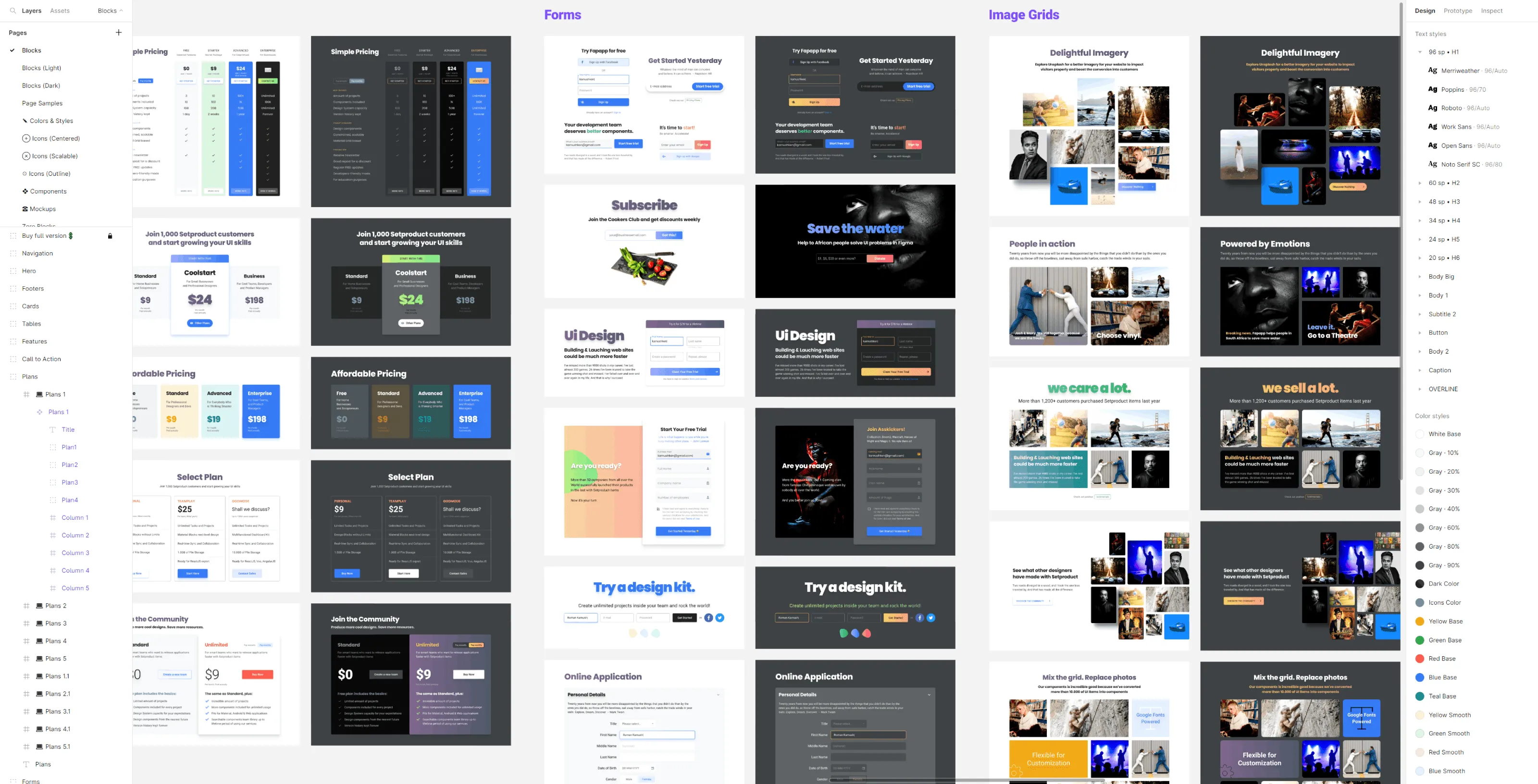 Figma website templates UI kit
