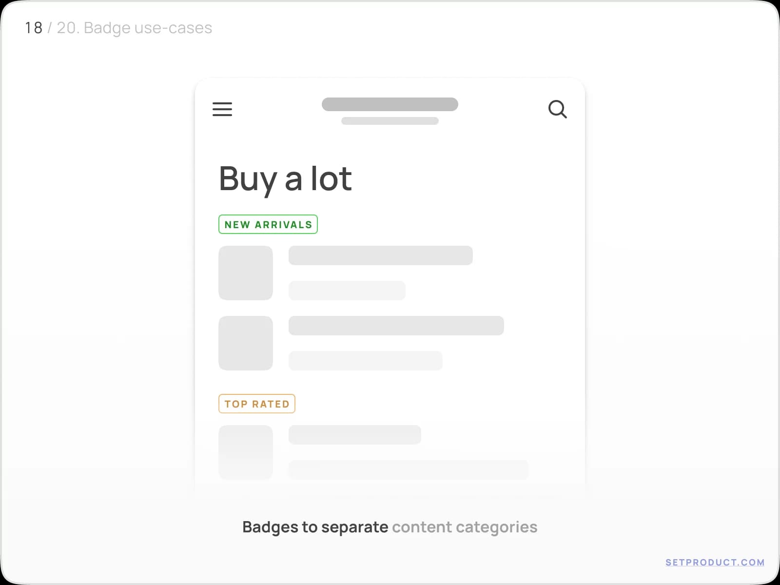 Badge UI design exploration