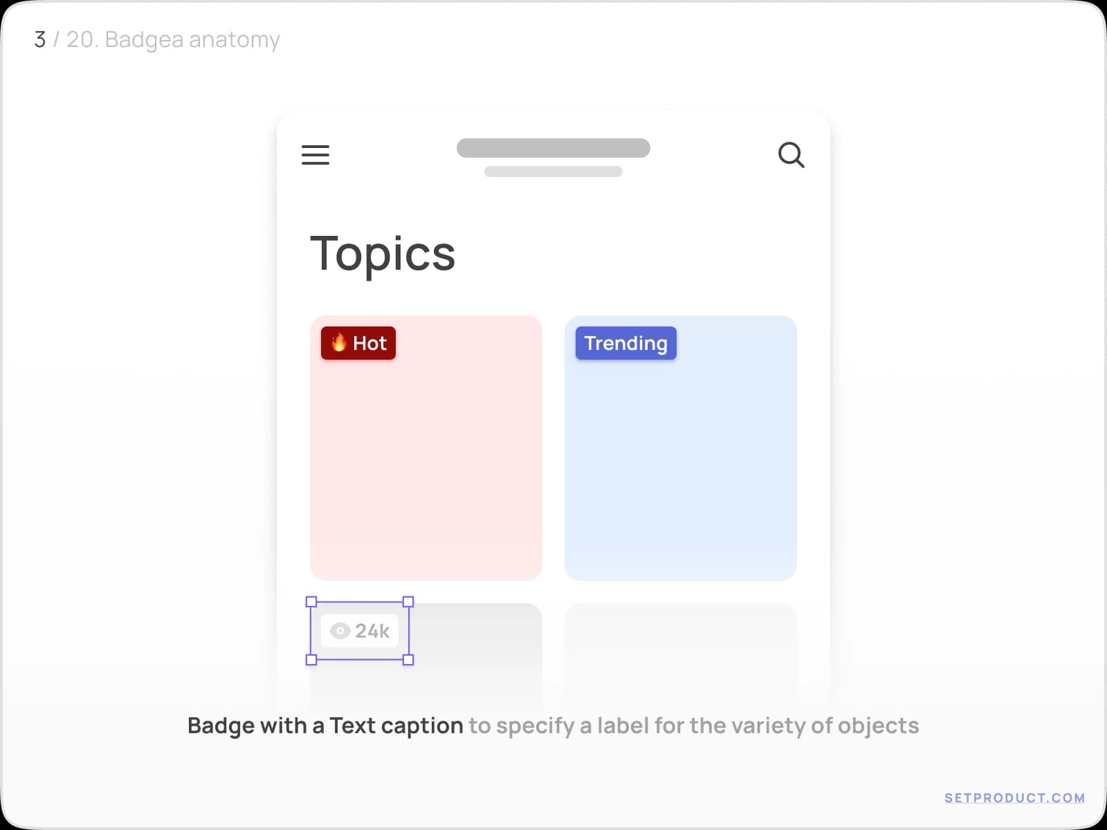 Badge UI design exploration