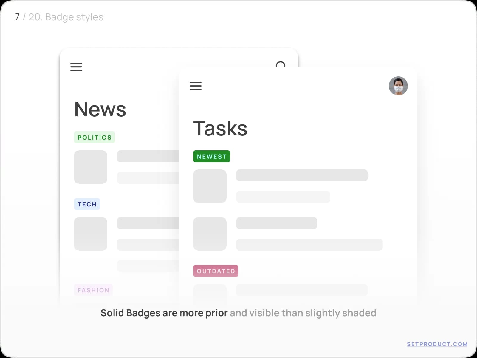 Badge UI design exploration