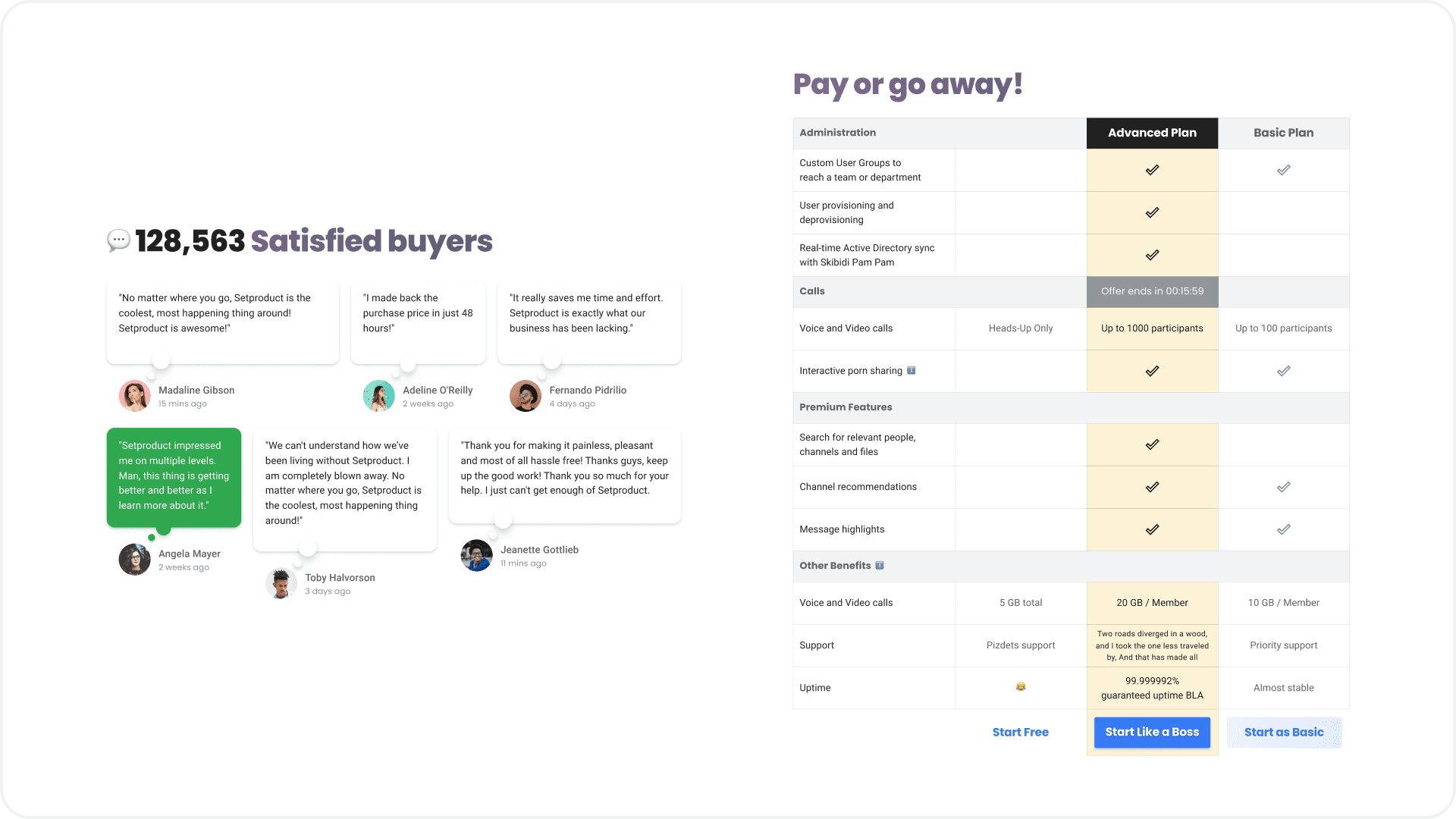 Pricing plans UI design templates