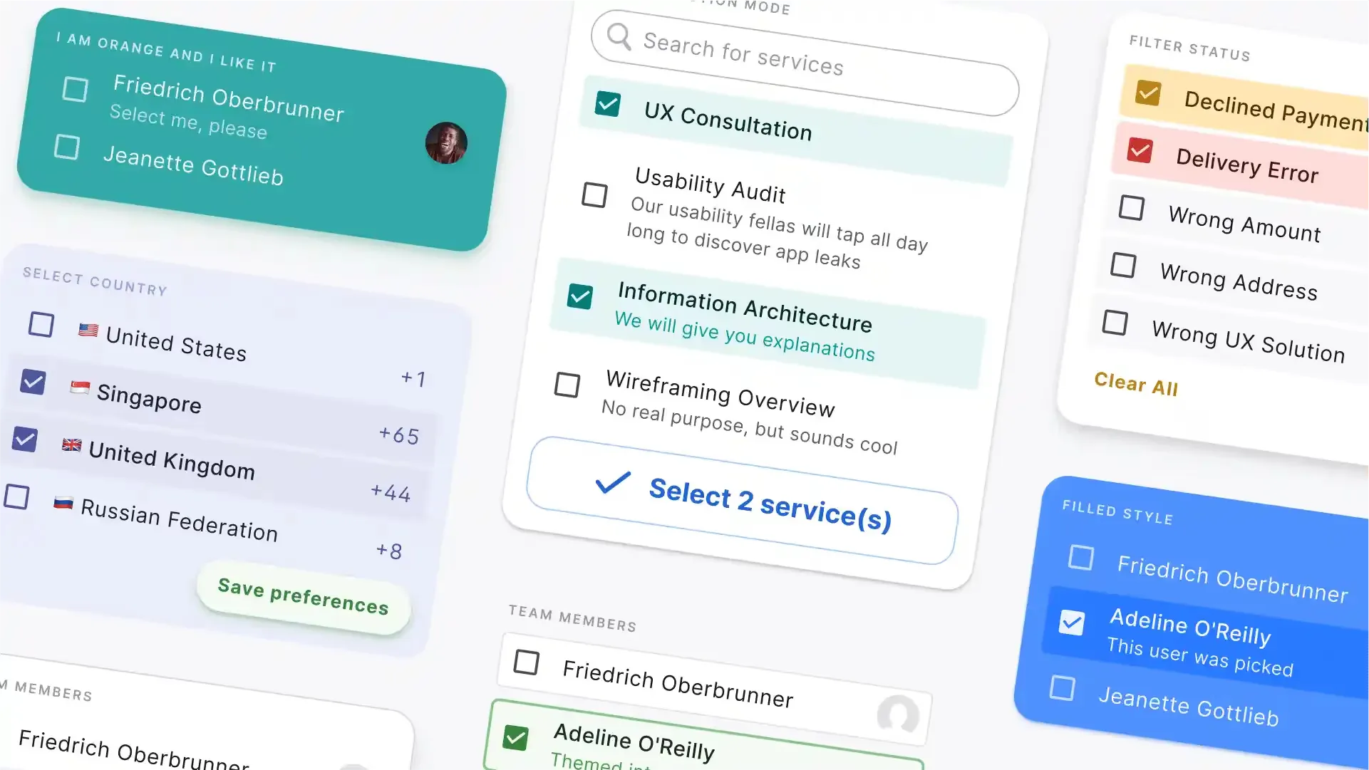 Checkbox UI design – React component styled in Chakra