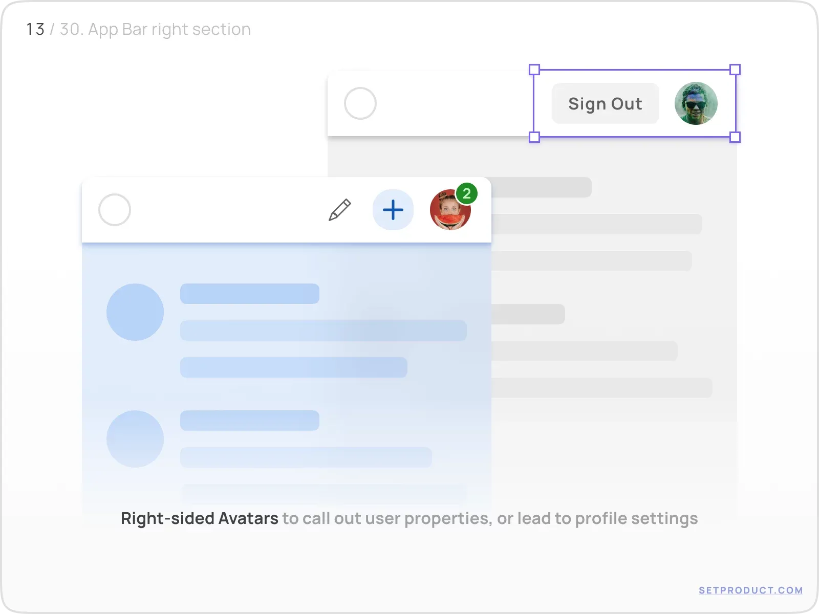 Application Bar UI design anatomy