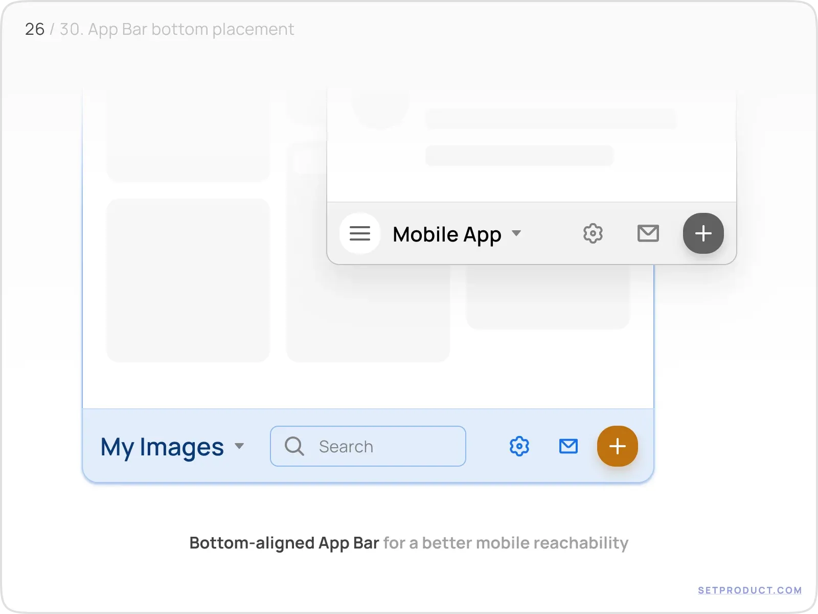 Application Bar UI design bottom