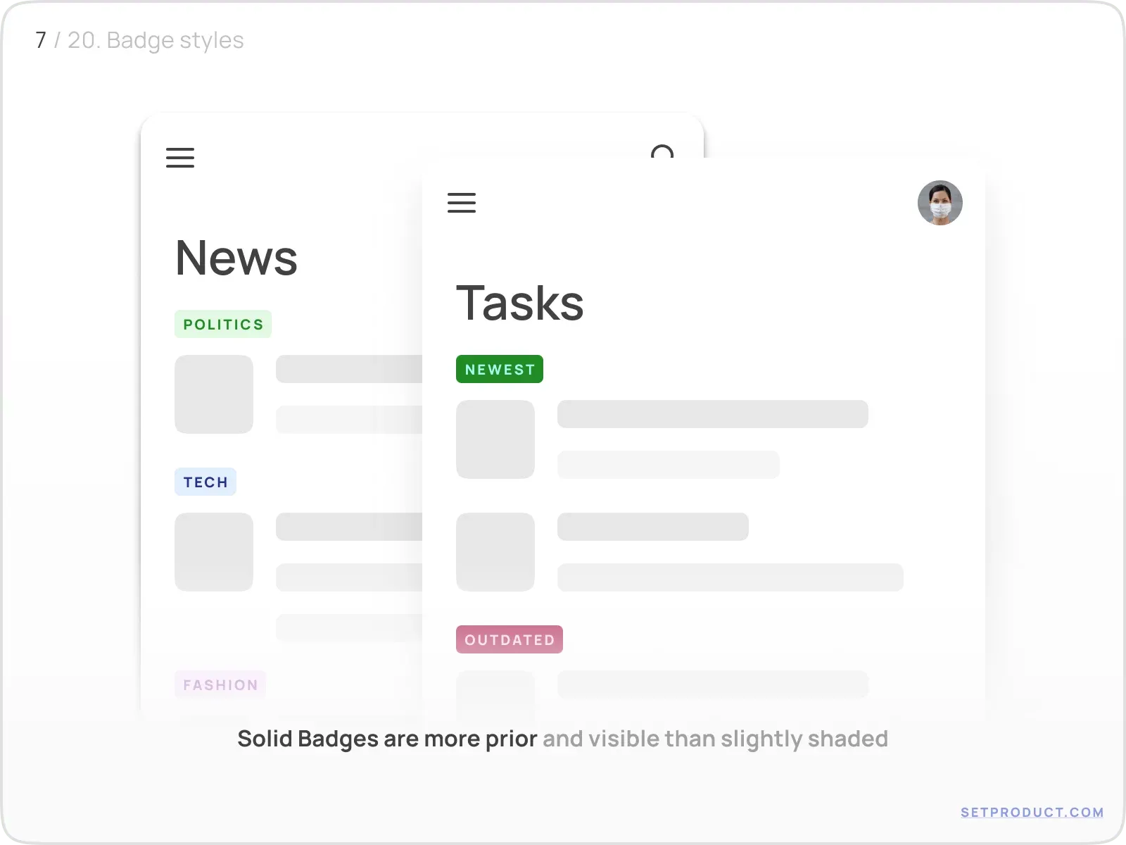 Badge UI design exploration
