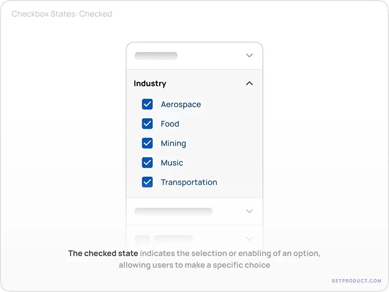 Checkboxes UX UI design tips – Checked state