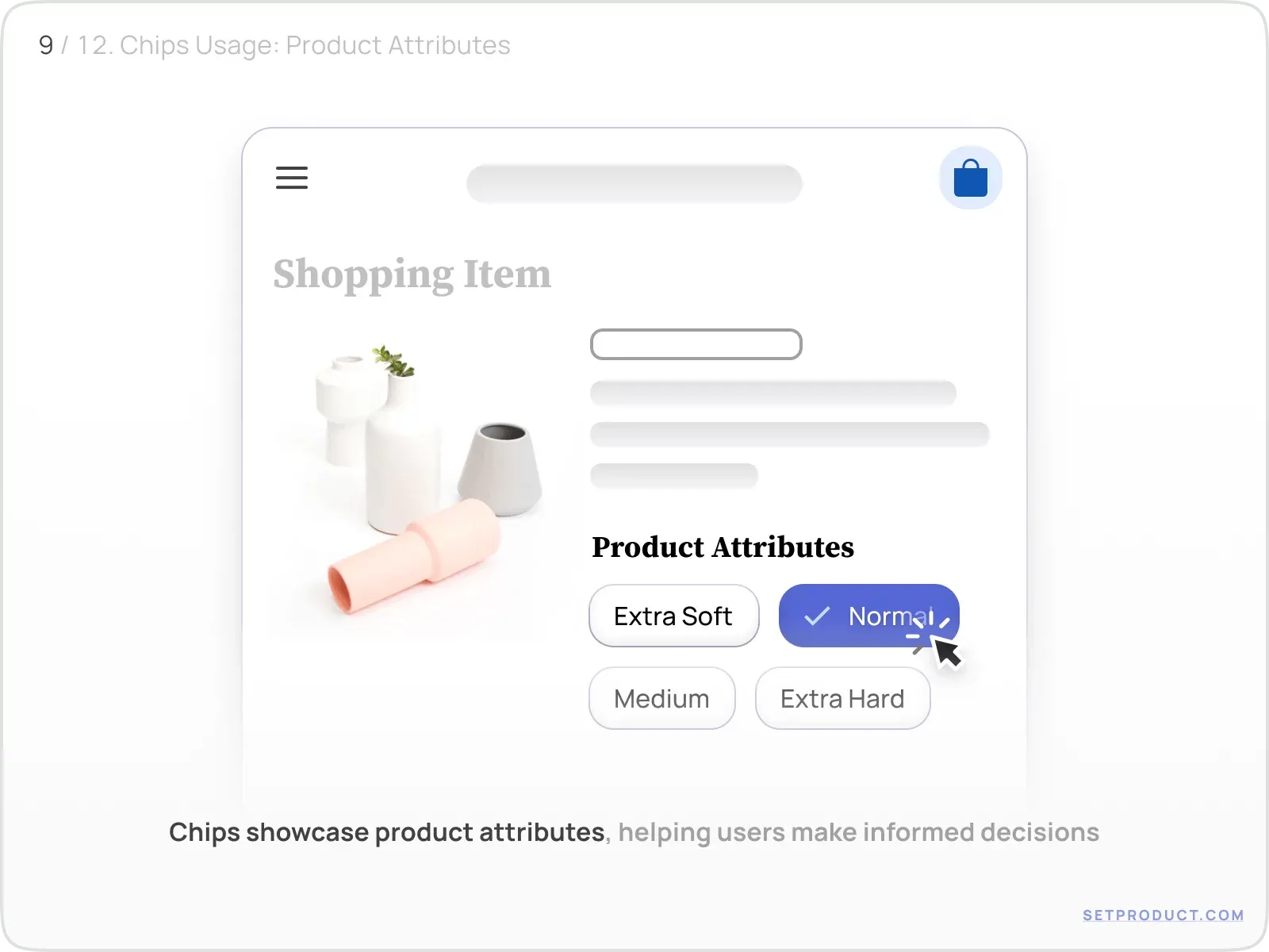 Chips UI UX design tutorial – Product Attributes