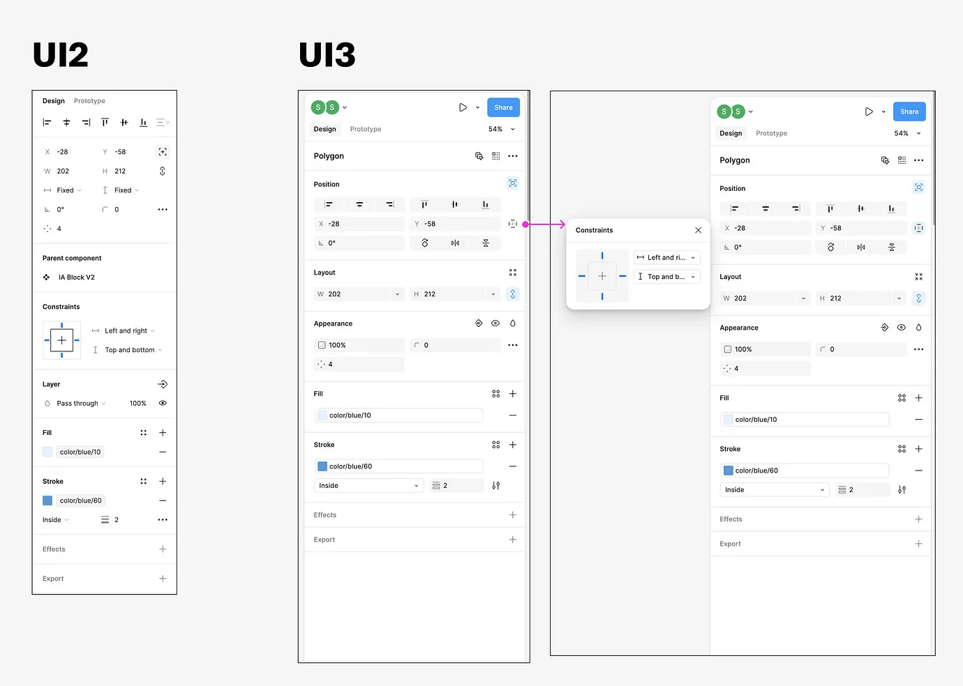 UI3 Feedback: Constraints settings are hidden