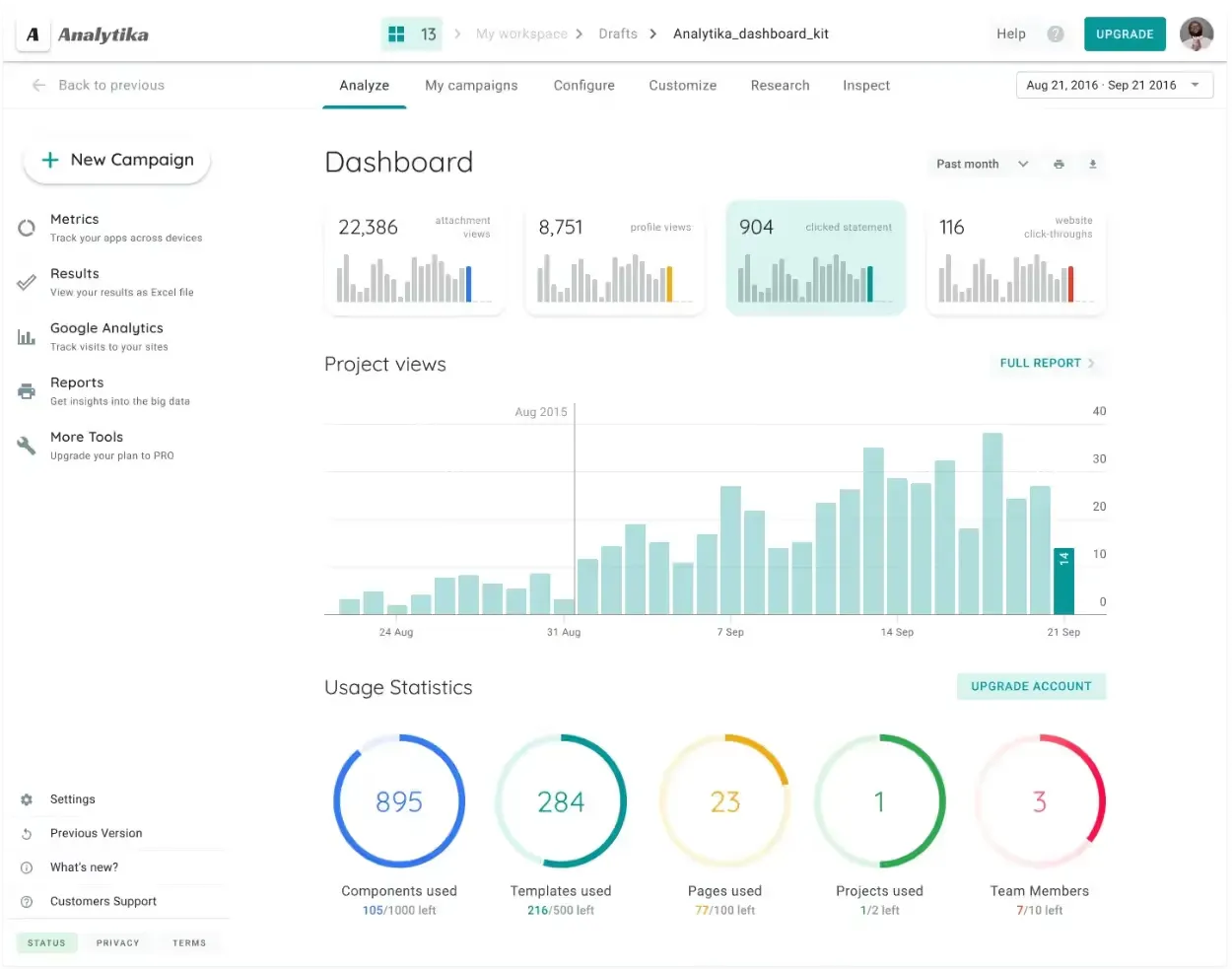Design example illustrating material desktop ui kit