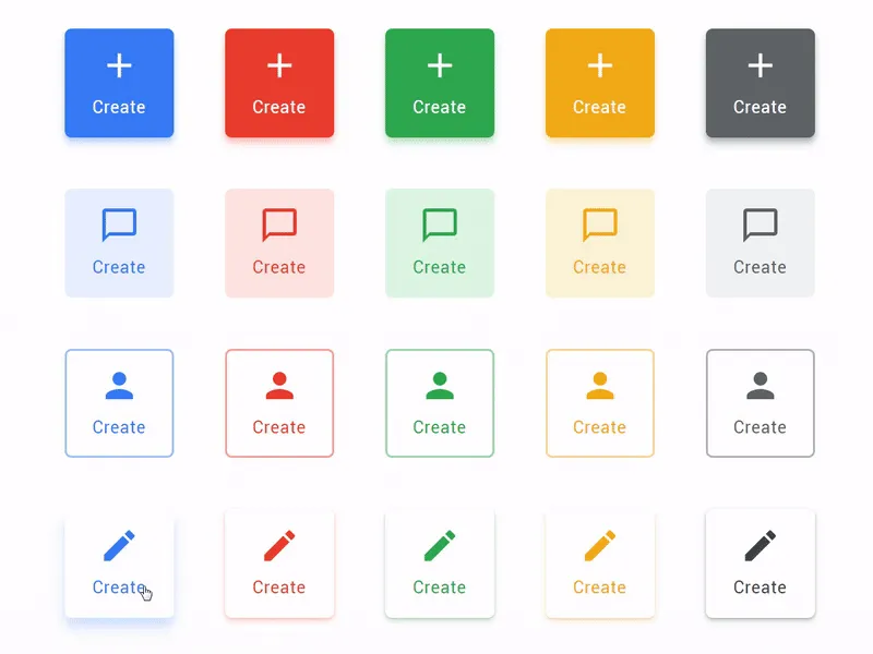 Square Buttons design work featured in the article