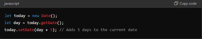 Design example illustrating javascript date and time