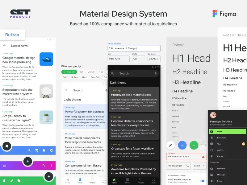 Material Design System design work featured in the article