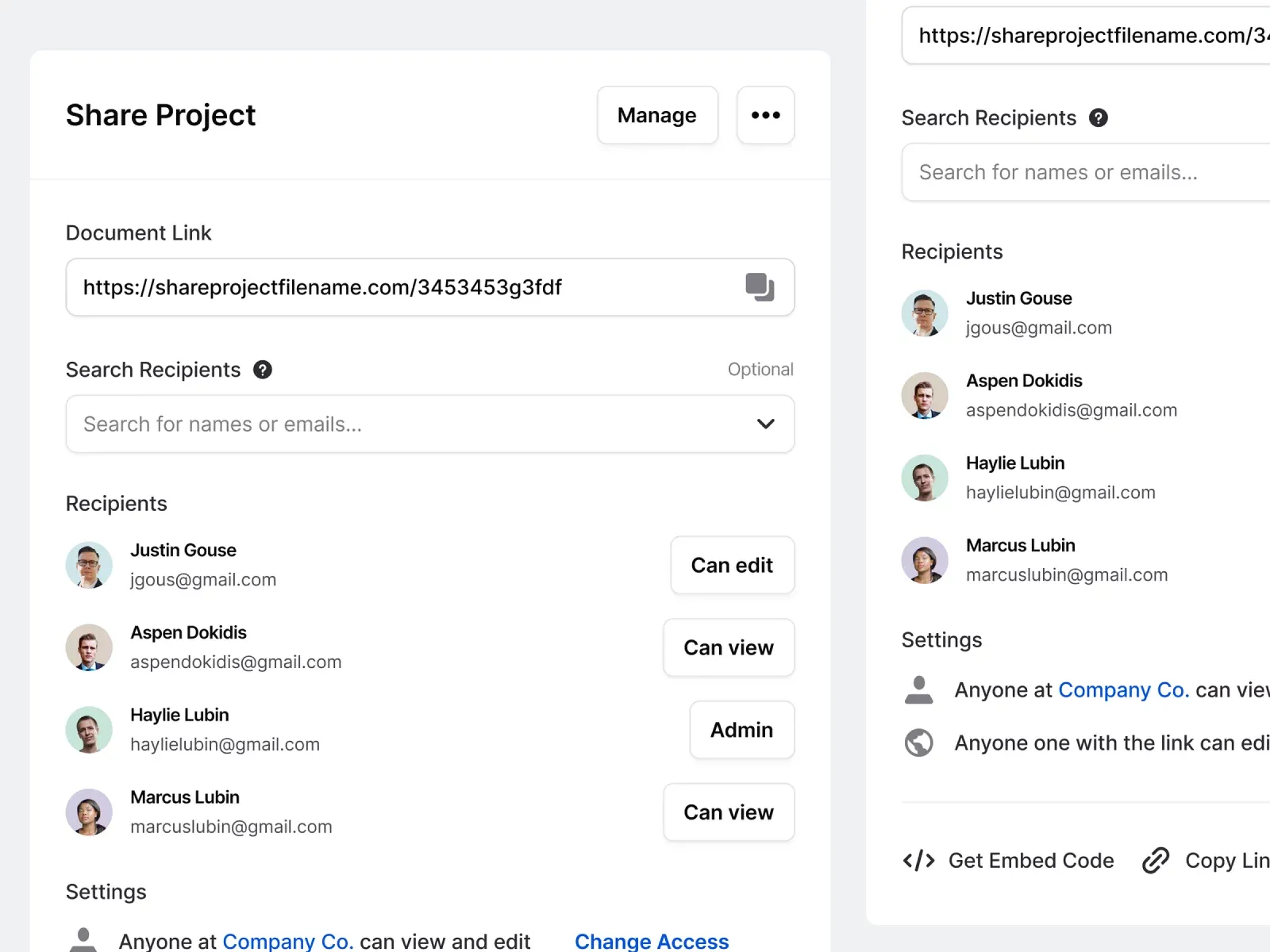 Settings Use Cases in UI design - Collaboration tools