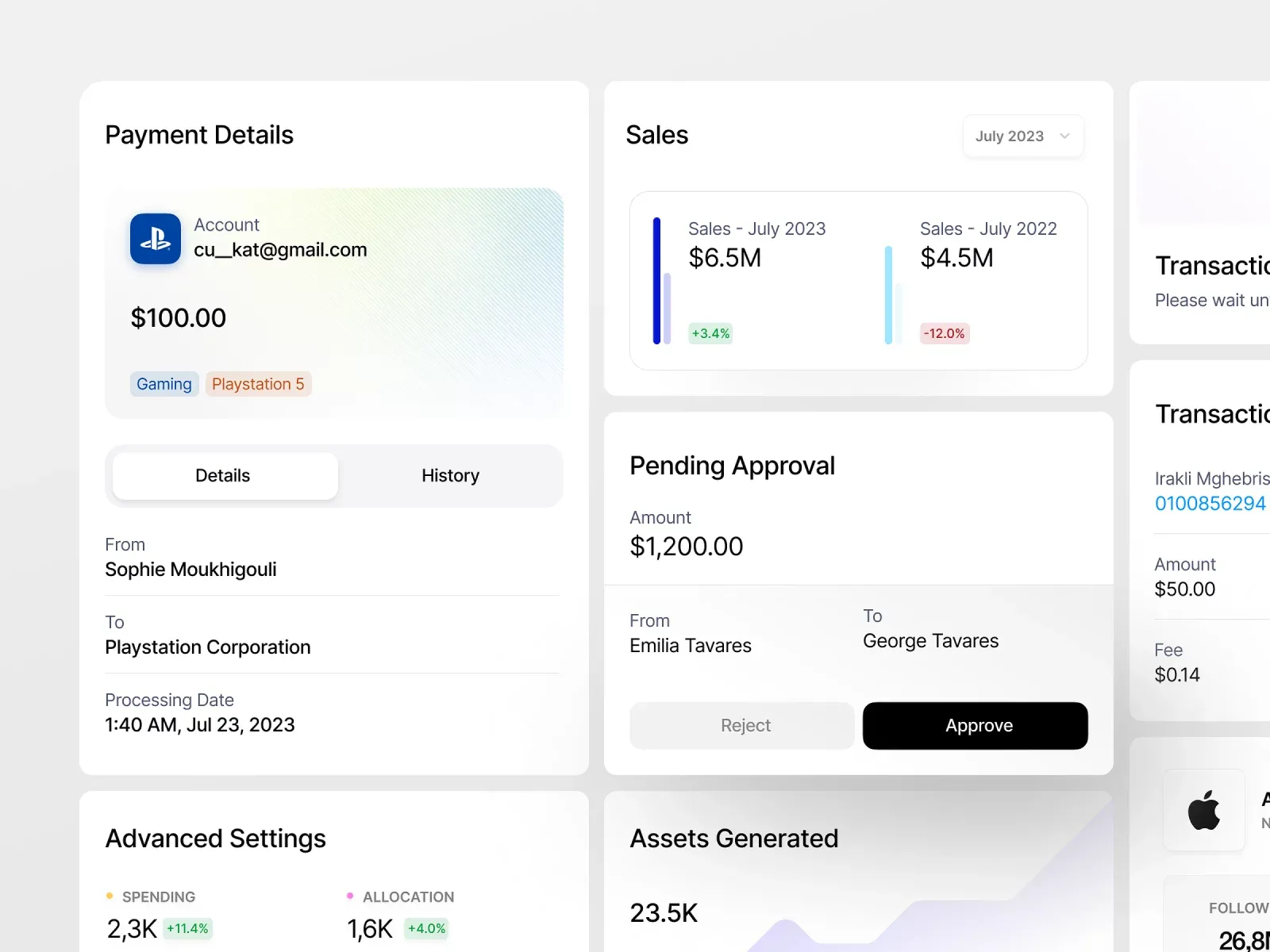 Settings UI design inspiration – Productivity tool