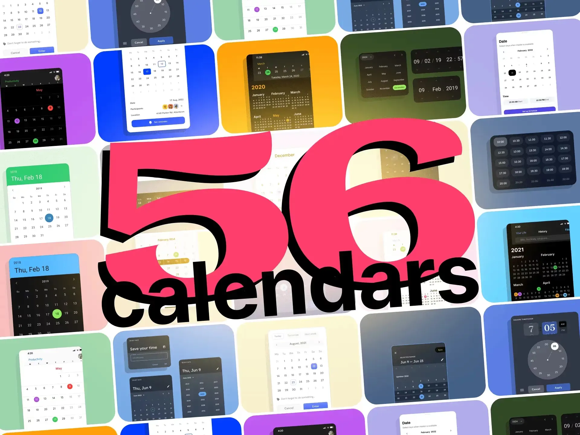 Calendars & Date picker templates — Figma freebie