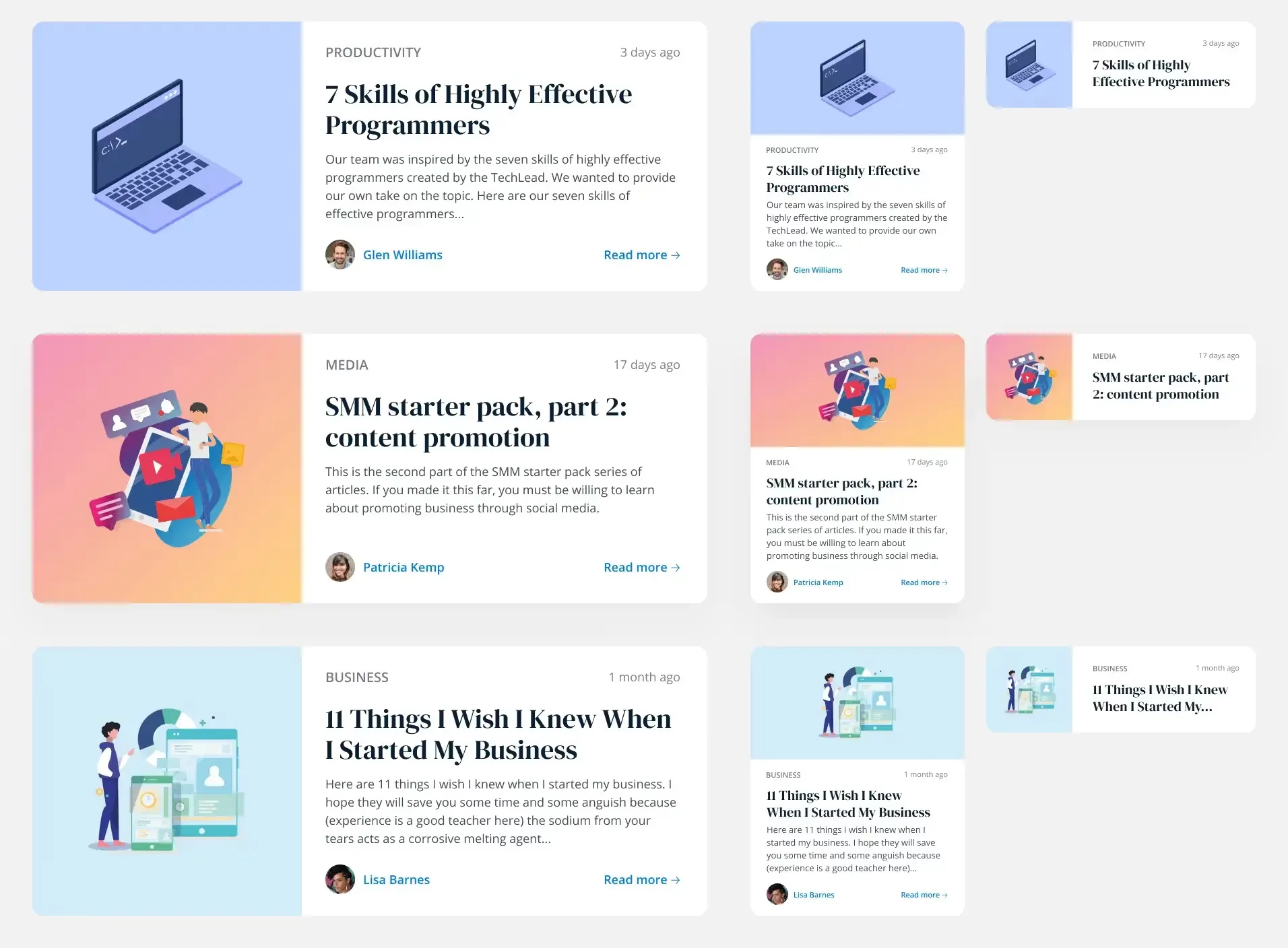 Responsive imagery cards — Figma freebie