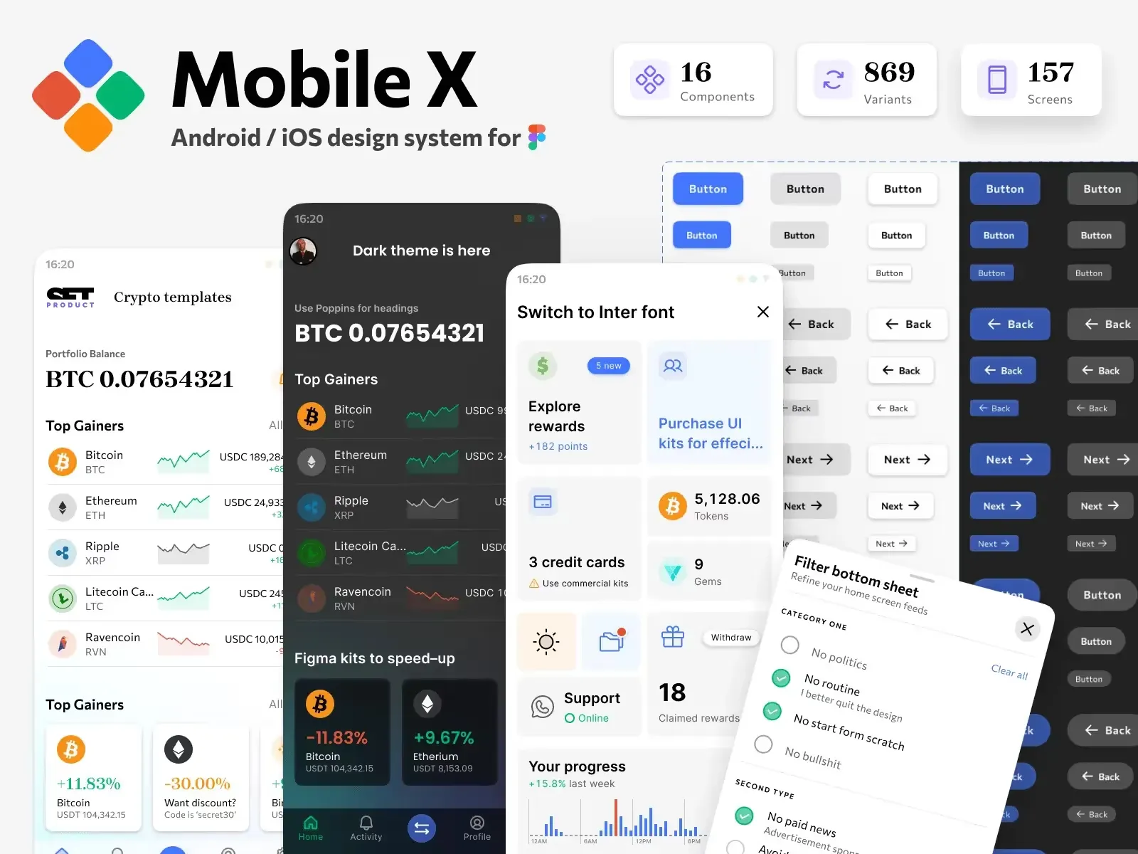 Mobile-X UI kit — Figma freebie