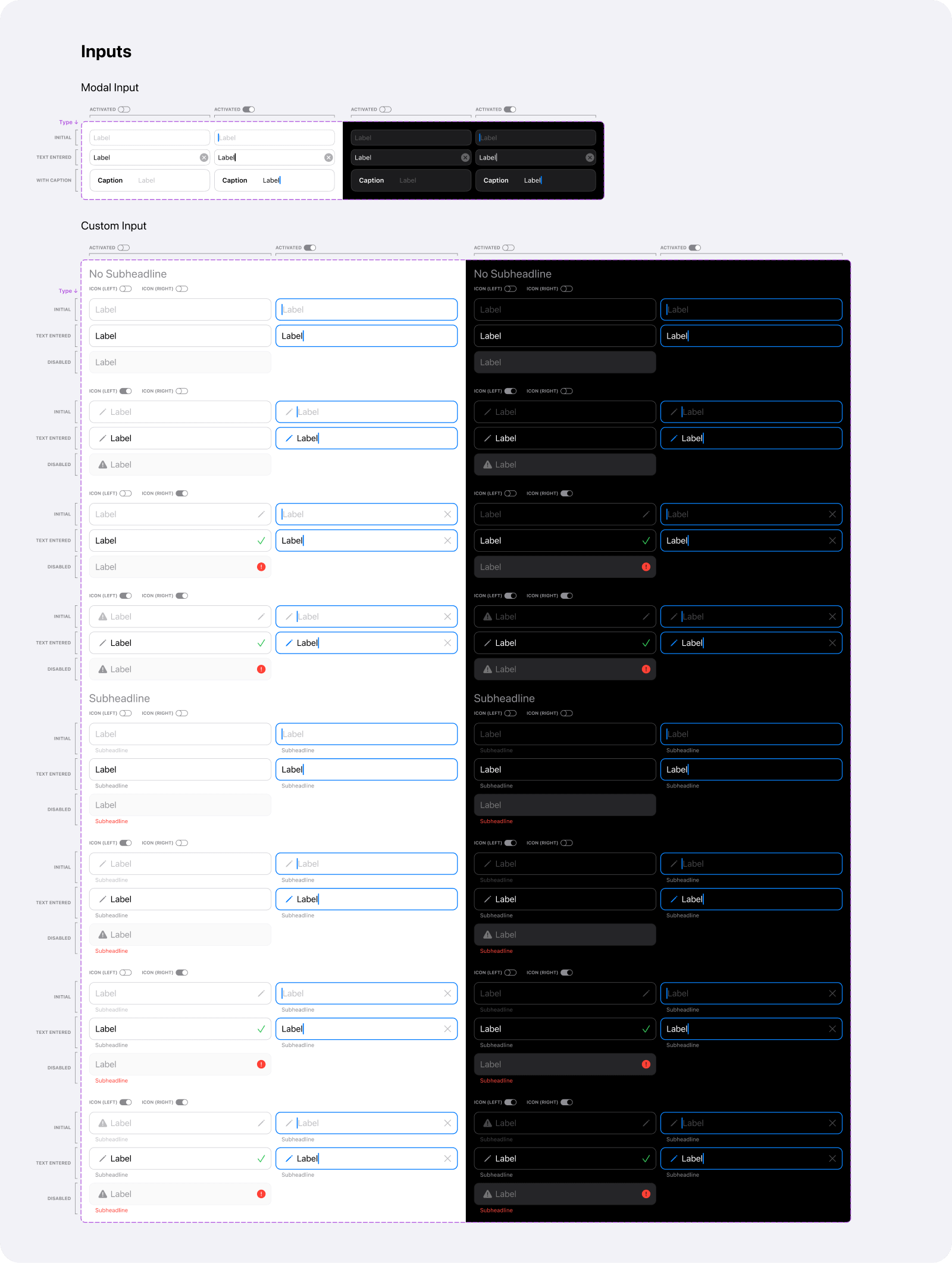 Inputs