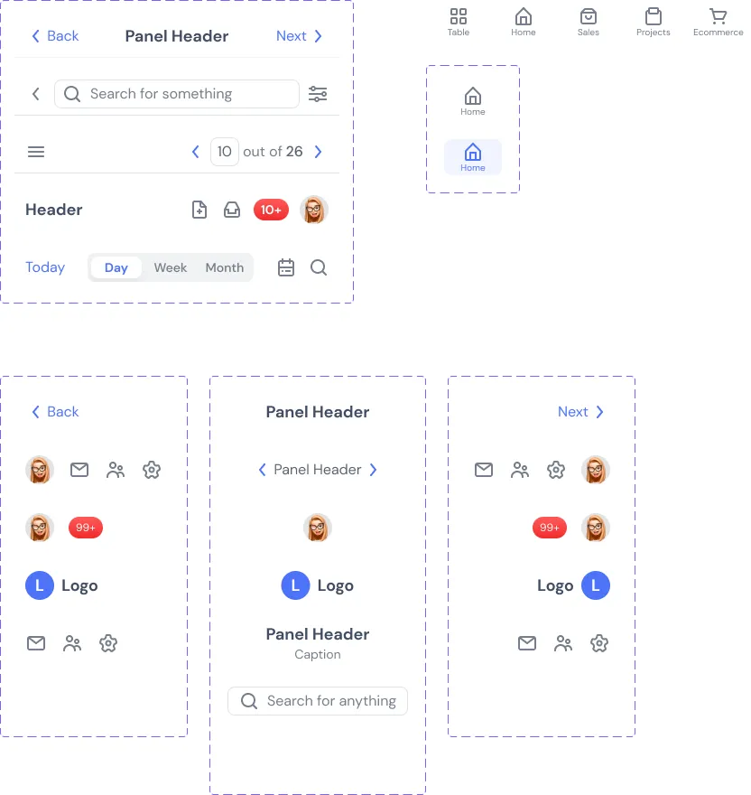 Mobile app bars