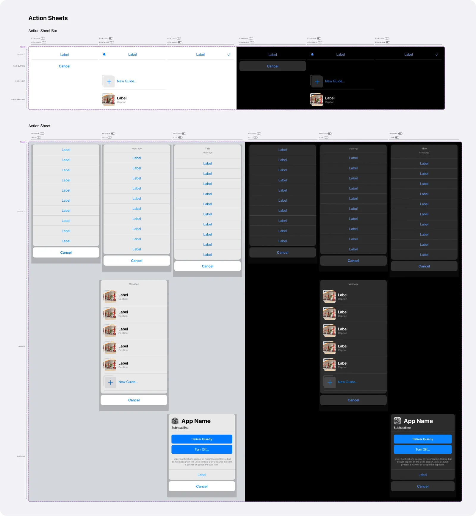 Action Sheets
