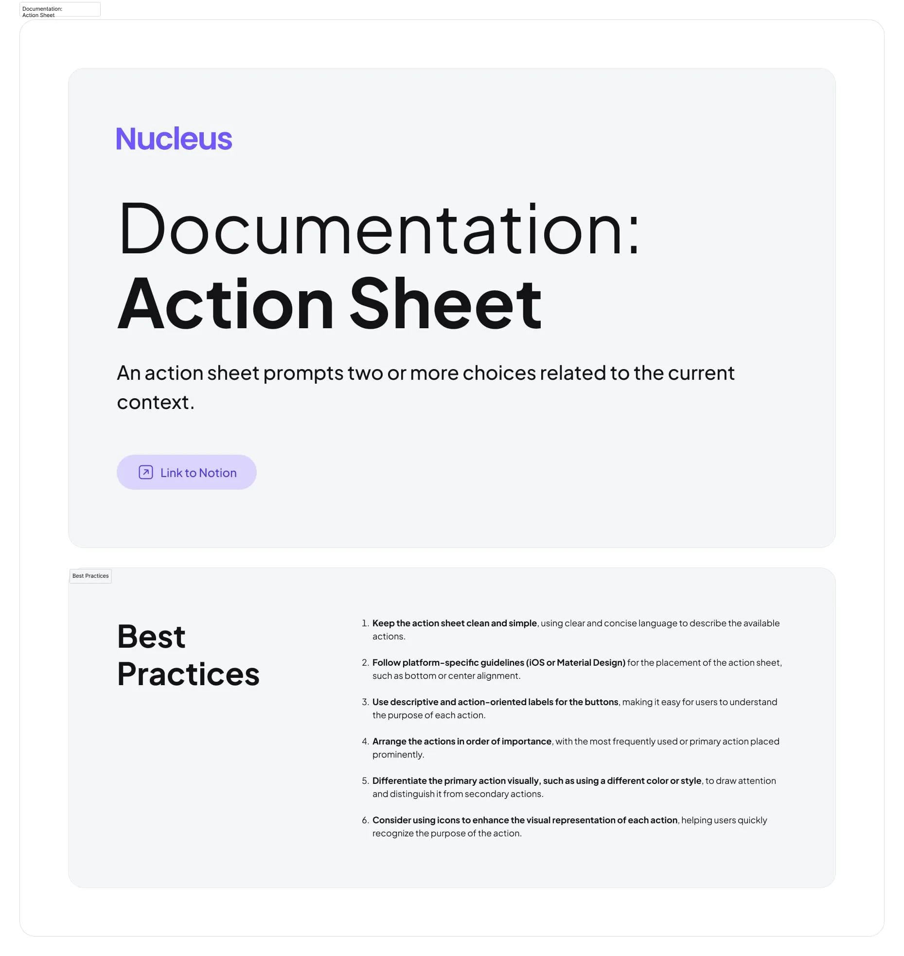 Action Sheet