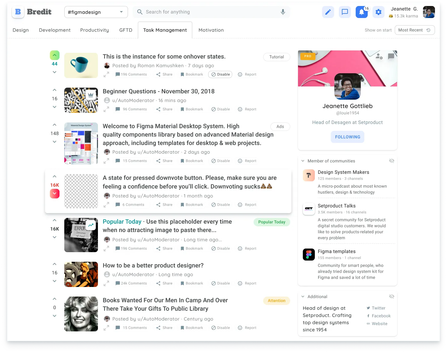Social Reddit Like
