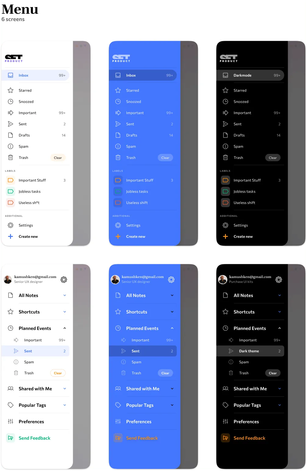 Menu (Drawers)