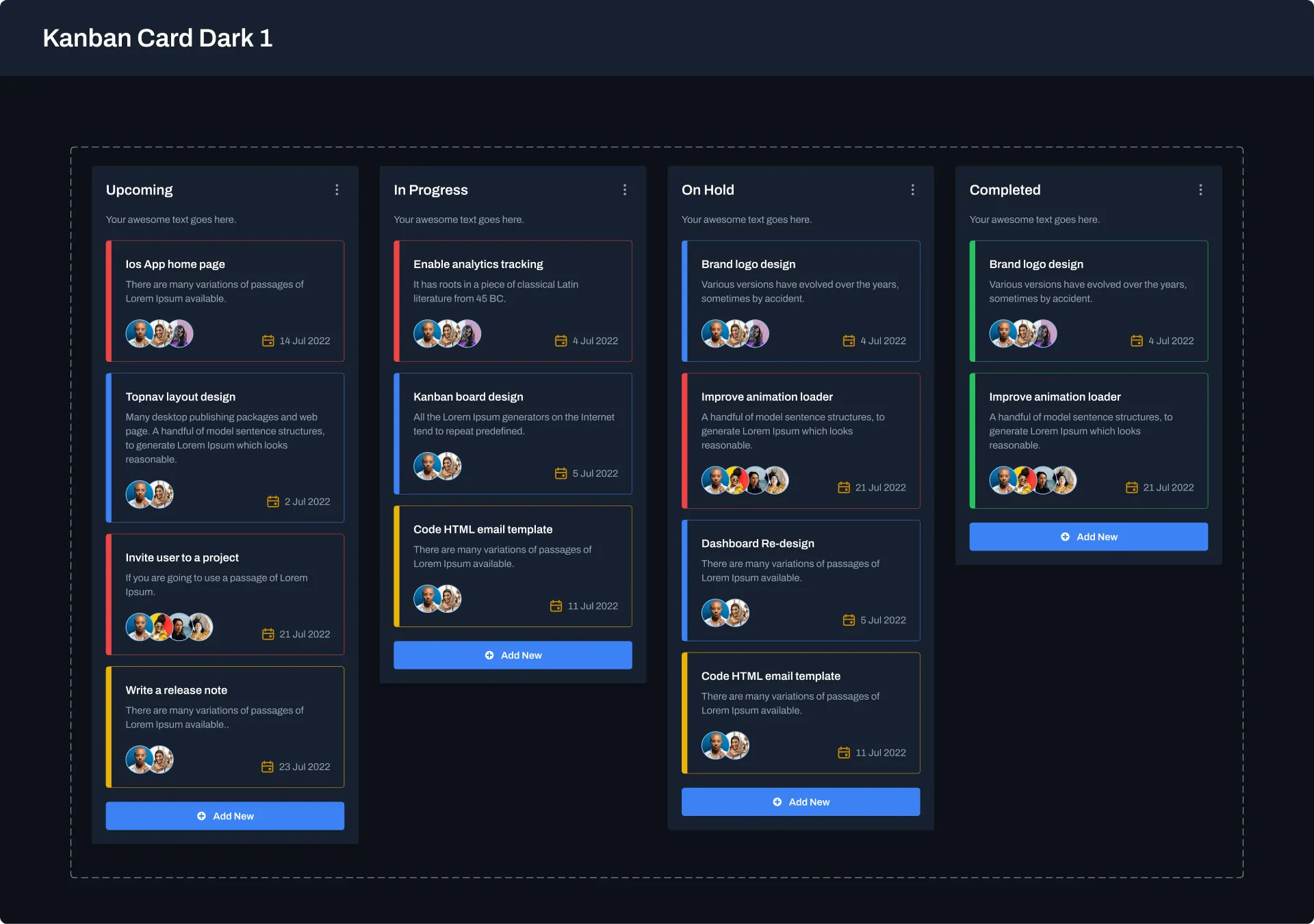 Kanban Widgets