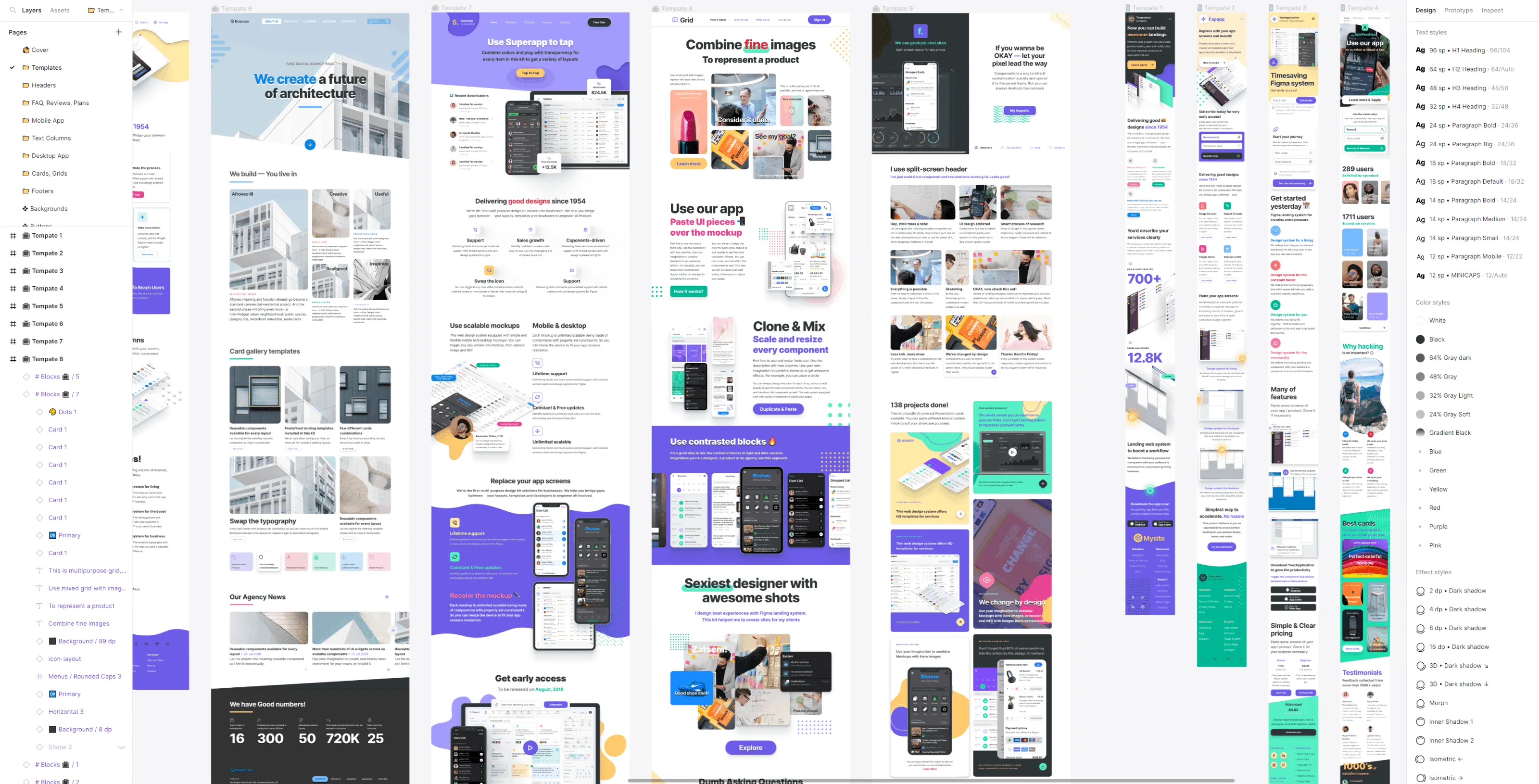 Figma landing page templates - Web design library