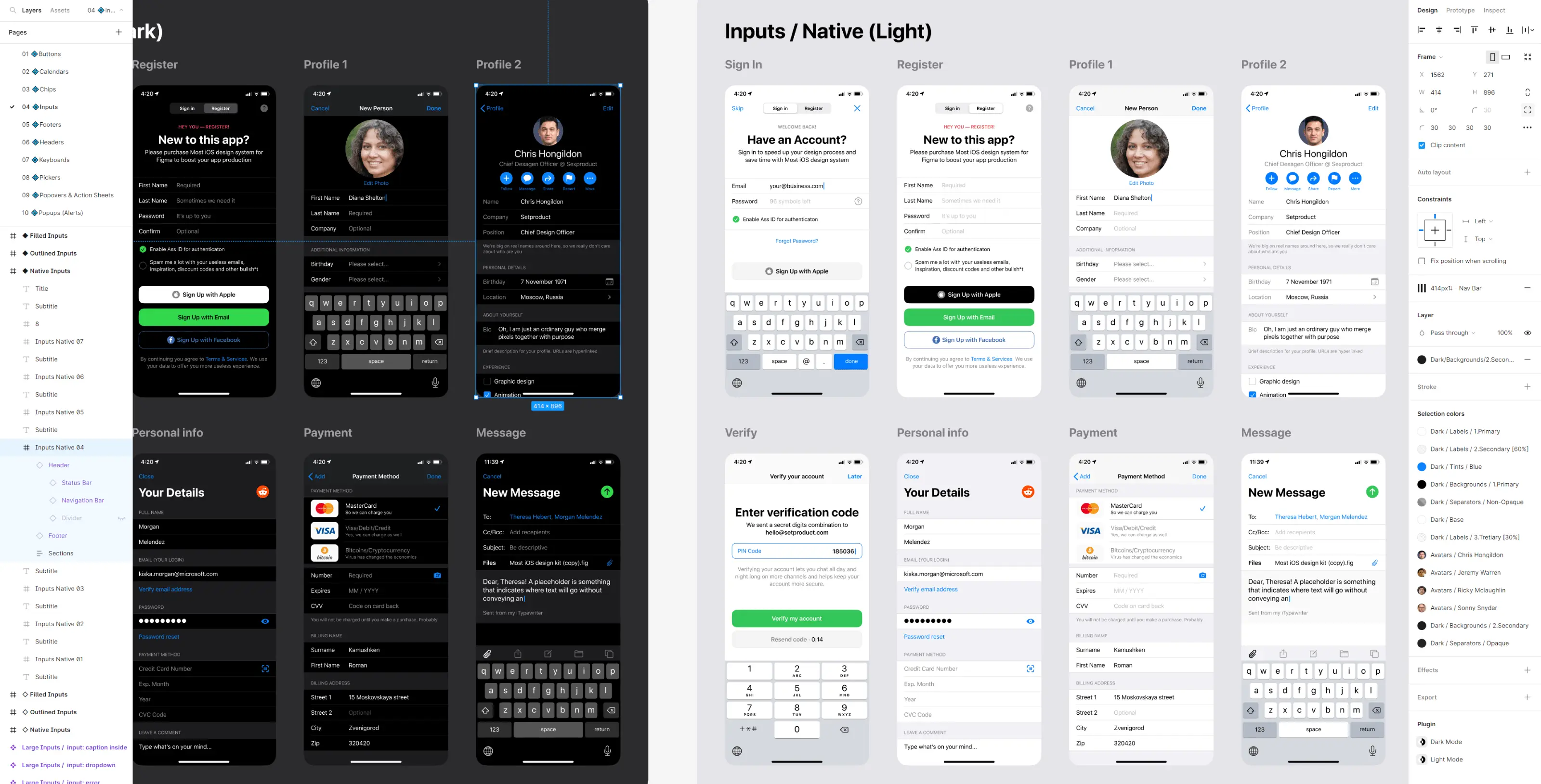 iOS design system for Figma - UI kit with components