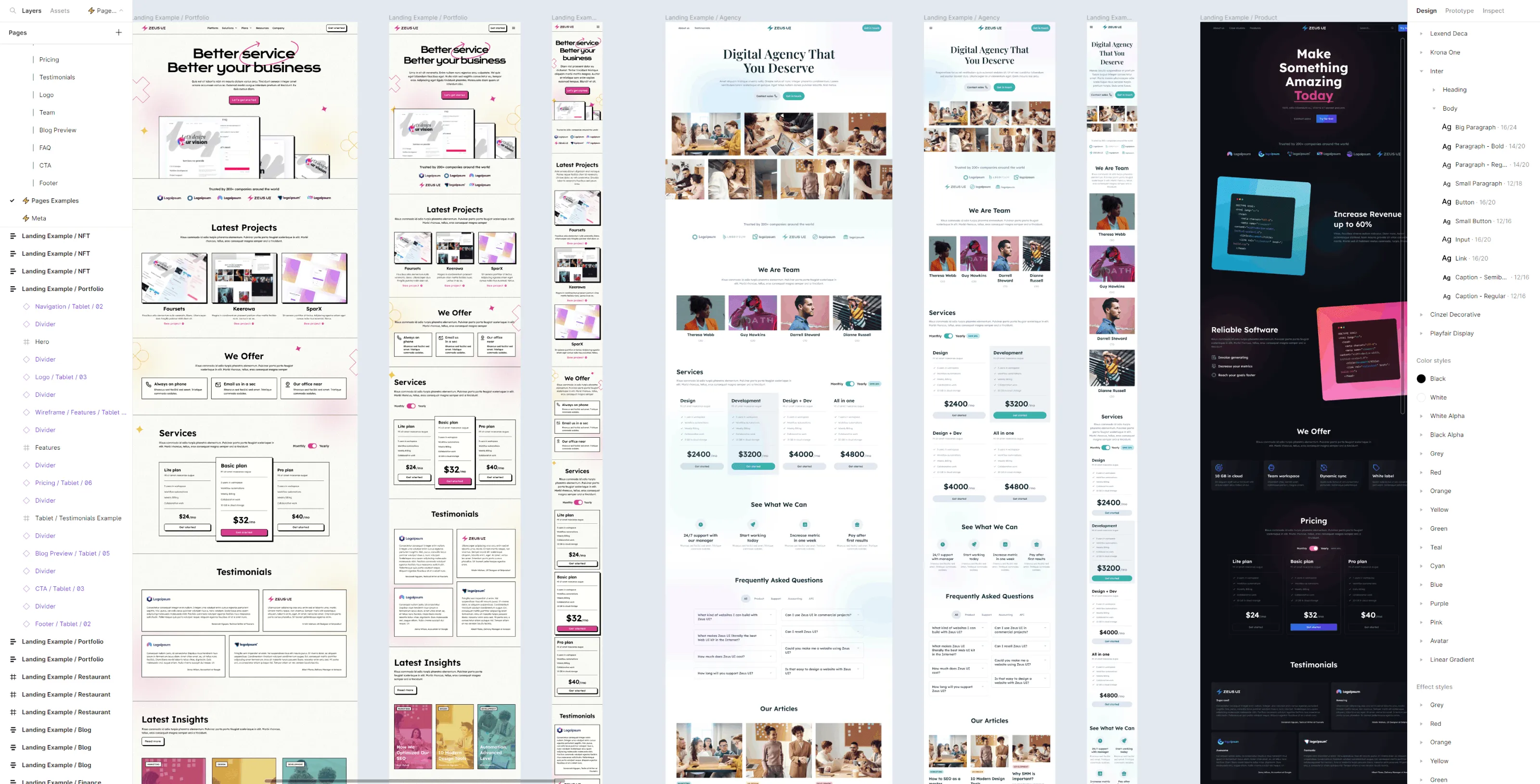 Zeus UI Kit - Figma website templates & landing page design system