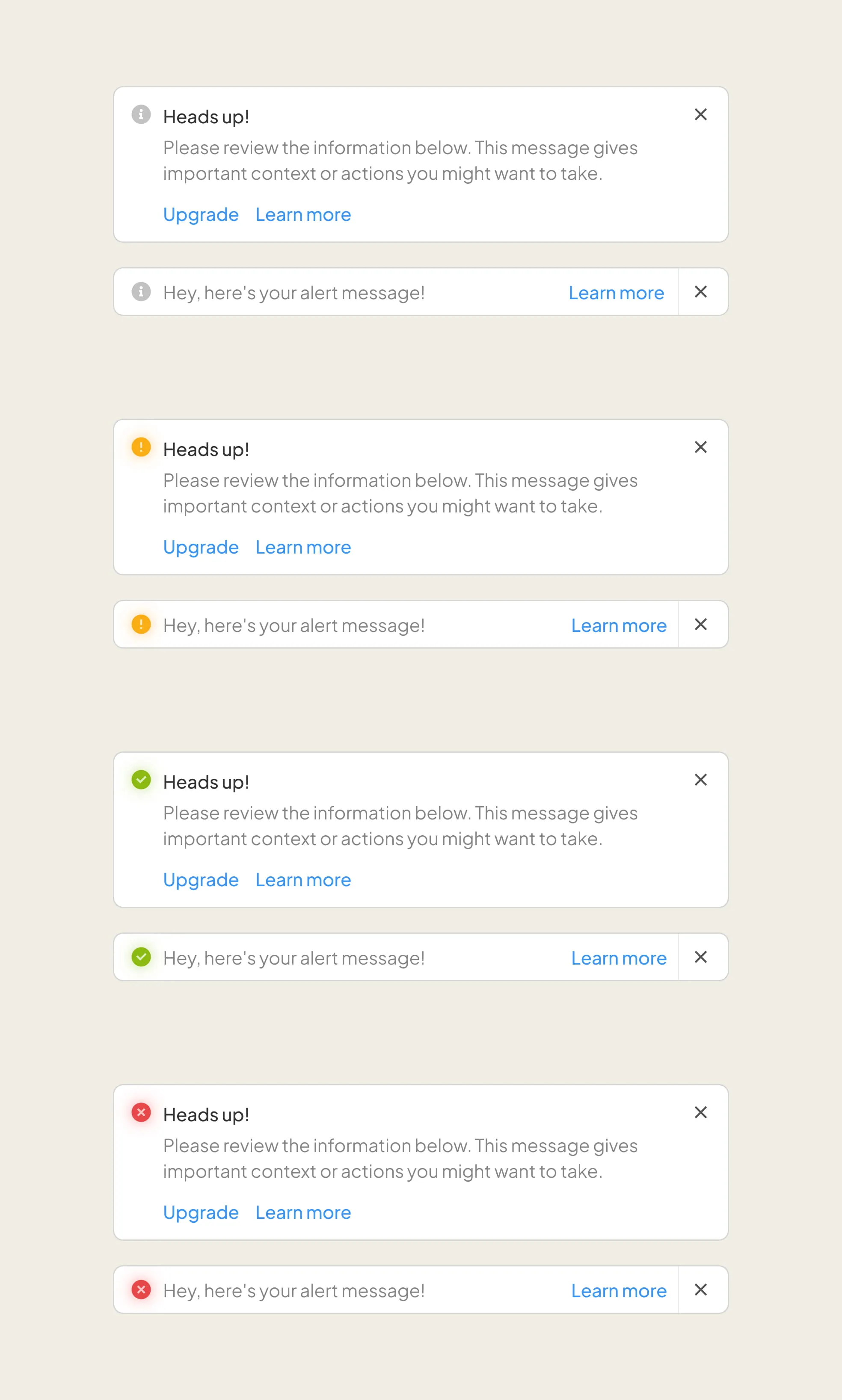Alert components