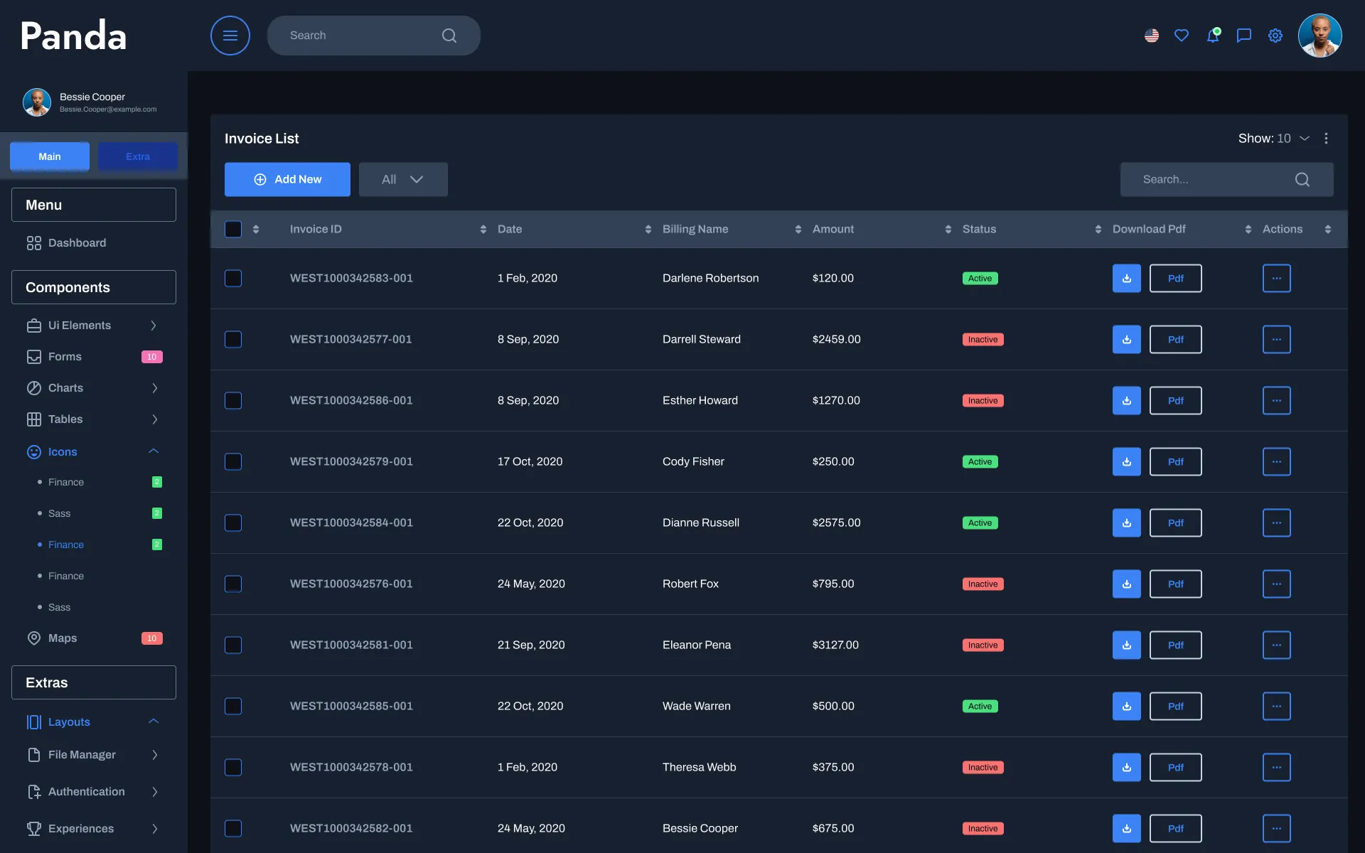 Invoice Dark