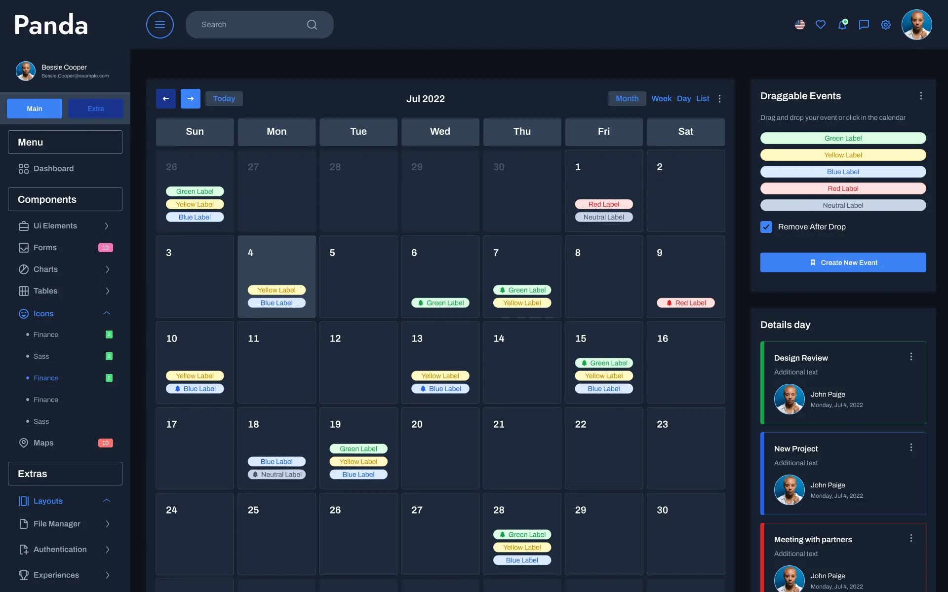 Calendar Dark