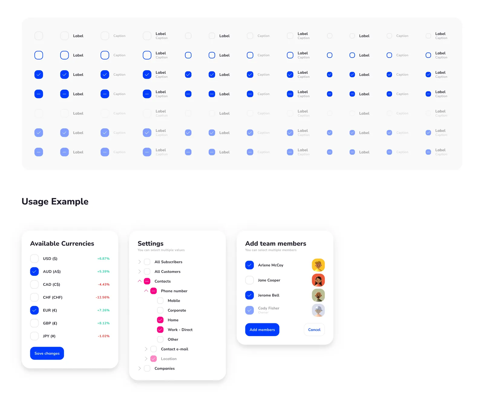 Checkboxes